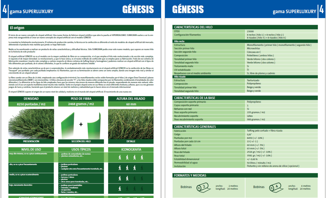 CÉSPED SINTÉTICO GÉNESIS 60MM - Imagen 2