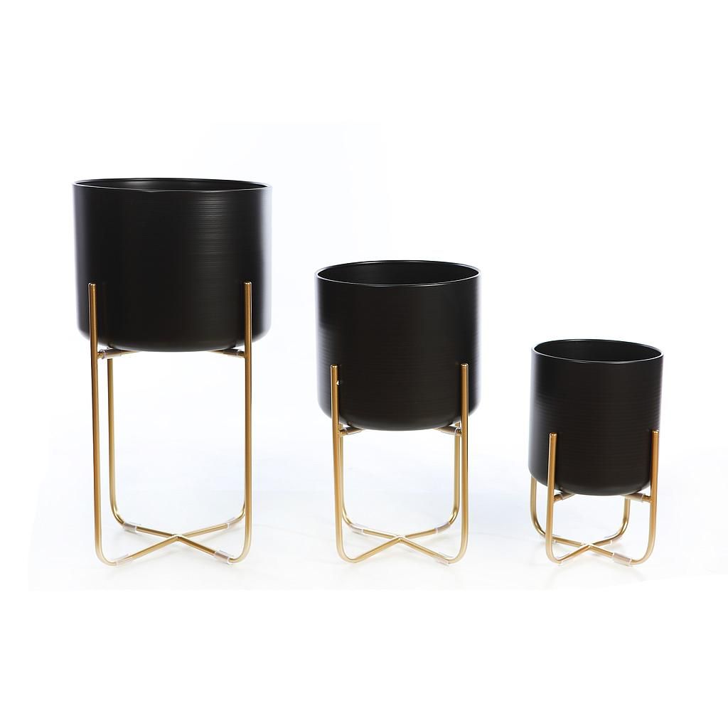 SET /3 MACETEROS METAL 55, 43, 42CM RF. G1-19847 - Imagen 3