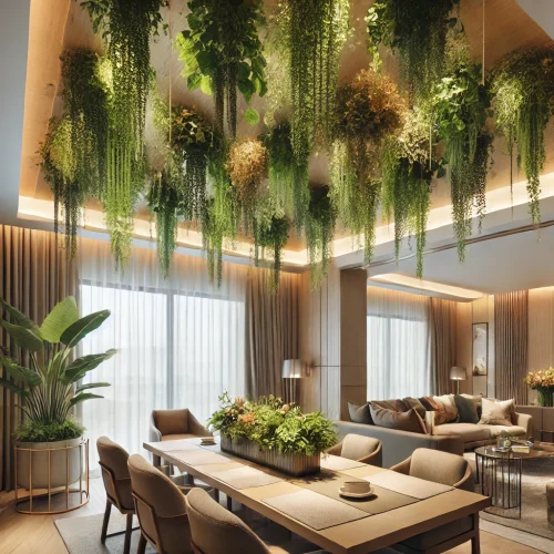 plantas colgantes artificiales