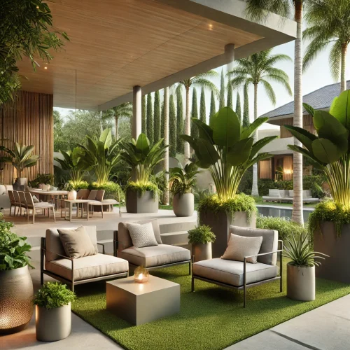 decorar con plantas artificiales de exterior