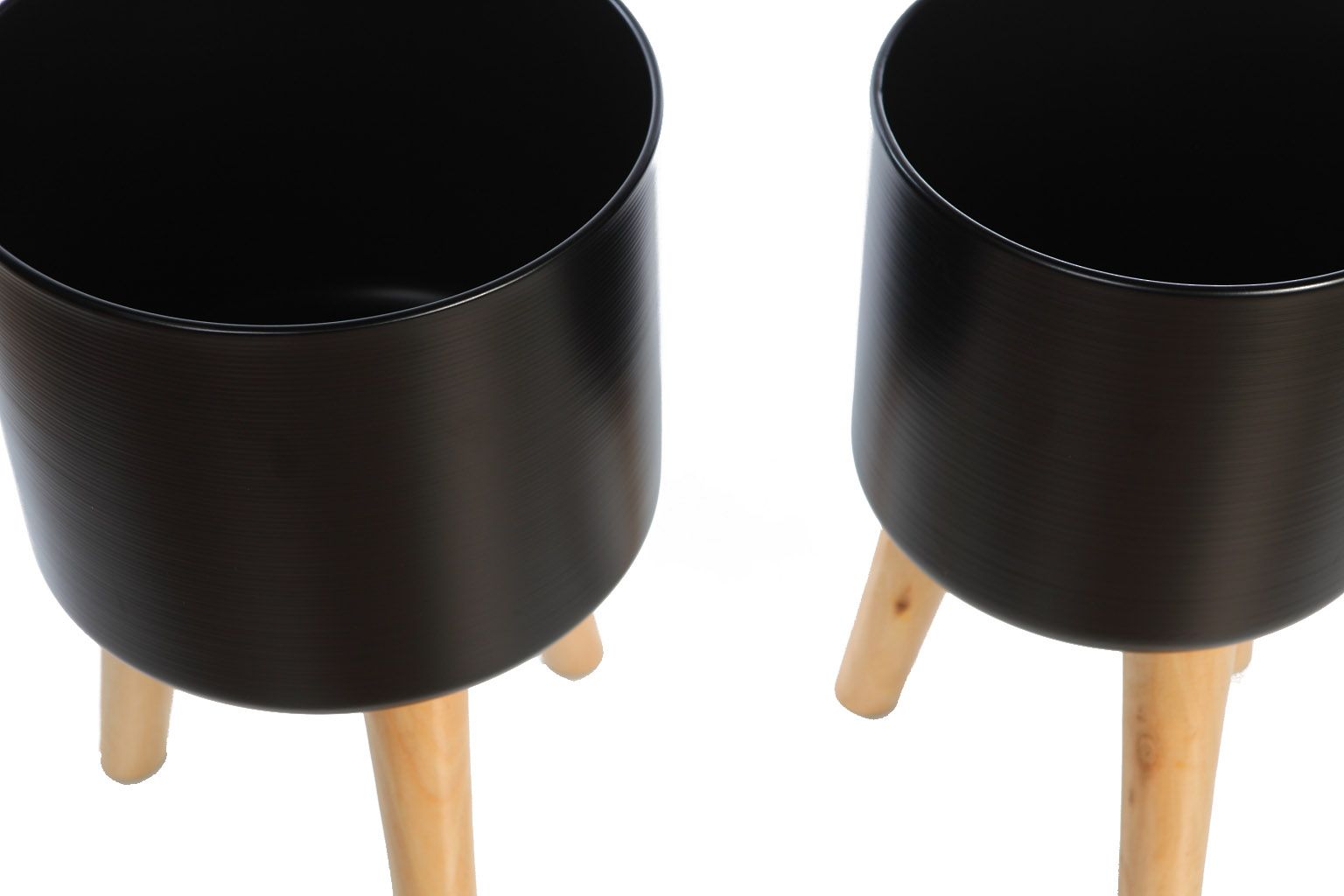 SET/ 2 MACETEROS METAL Y MADERA 42 CM RF. 1-18428 - Imagen 2