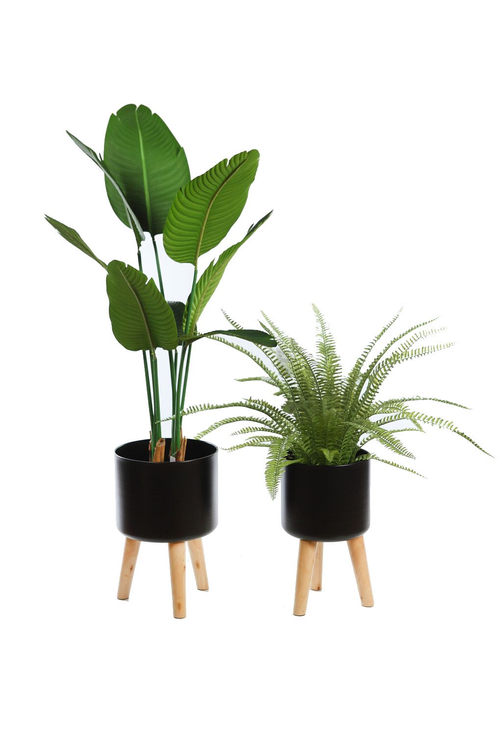 SET/ 2 MACETEROS METAL Y MADERA 42 CM RF. 1-18428 - Imagen 3